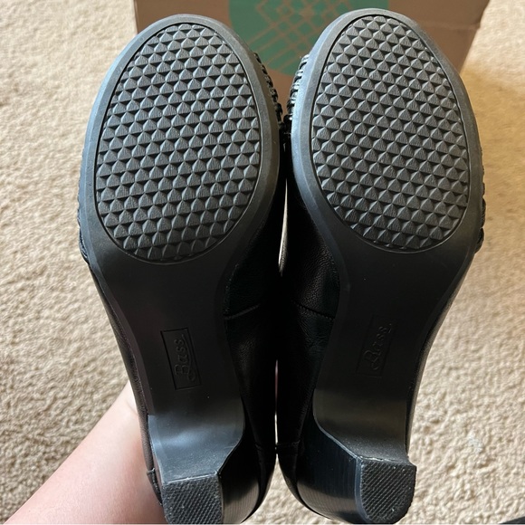 BASS | Black leather chunky heels, women’s 7.5 - Picture 5 of 11